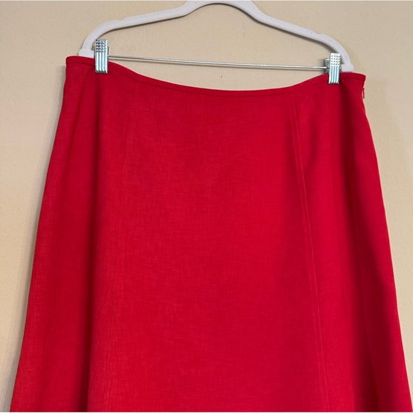 KASPER Red Fully Lined BLAZER & FLARE SKIRT SUIT Set Size 18 Business Career - Picture 10 of 16